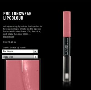 MAC Cosmetics PRO Longwear Lipcolour FOR KEEPS